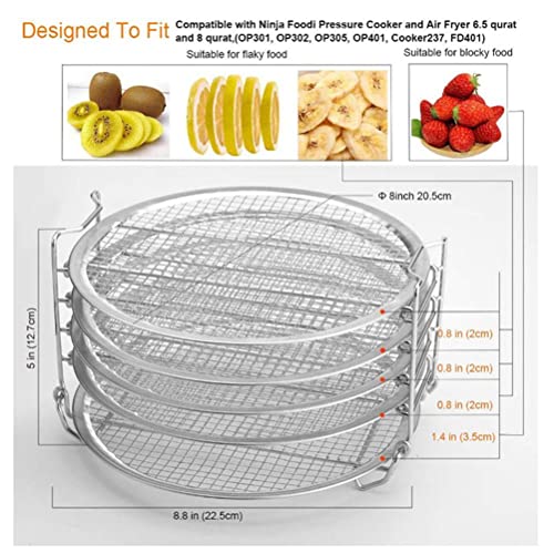 Lseqow Dehydrator Rack Dehydrator Stand,304 Stainless Steel Dehydrating Rack,Grill Stand Air Fryer Kompatibel mit Ninja Foodi Schnellkochtopf und Luftfritteuse,Einfache Einrichtung – Bild 3