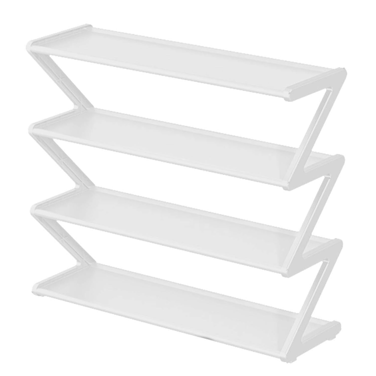 FAHOI 4 Tier Shoe Rack Small Shoe Storage Rack, Free Standing Shoe Shelf Organizer for Closet Entryway Bedroom, Saving Space (White)