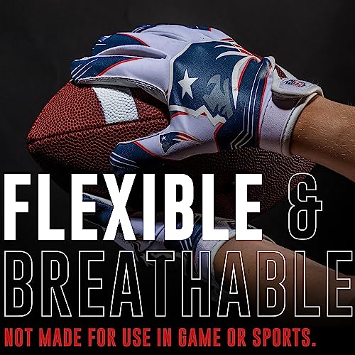 Franklin Sports New England Patriots Youth Nfl Football Receiver Gloves - Receiver Gloves For Kids - Nfl Team Logos And Silicone Palm - Youth M/L Pair #TOP1