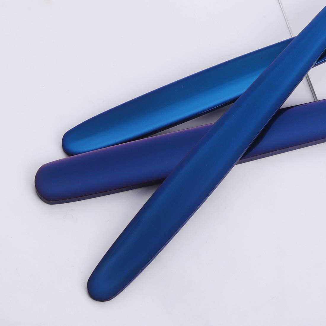 Buyer Star Ensemble de couverts en acier inoxydable - Bleu - Classique - Basique - Fin - Service de table pour 6 personnes - Pour restaurant ou hôtel