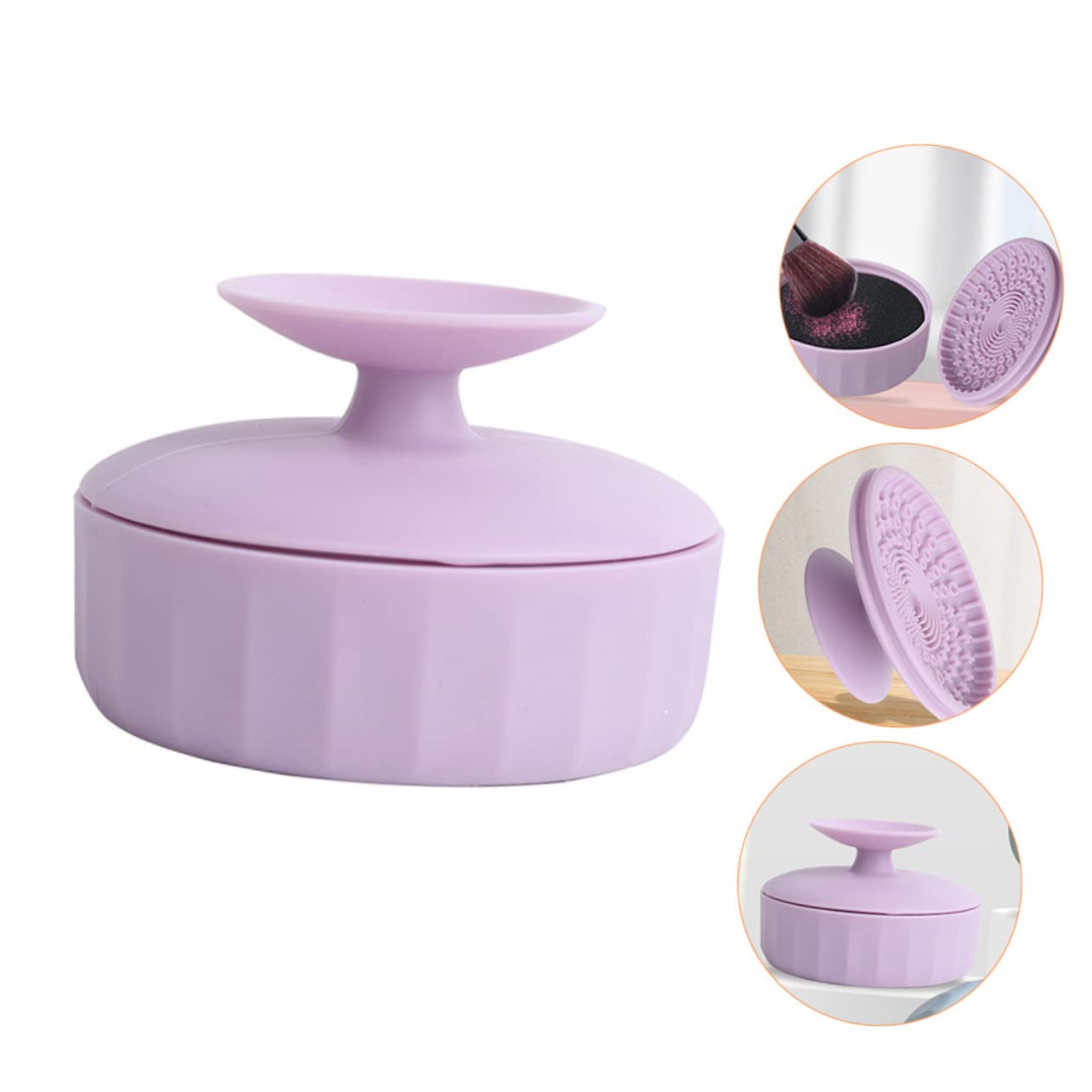 FRCOLOR 3pezzi Pulitore Per Pennelli Da Trucco Silicone Strumento Di Pulizia Cosmetico Dual-use Per Pennelli Da Makeup e Velocizzare La Pulizia Ottimo Per Ombretti e Sopracciglia
