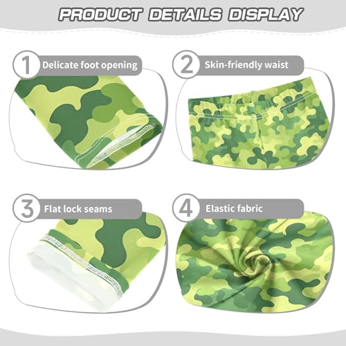 KLL Military Camouflage Pattern Safari Toddler Girls' Leggings Comfortable High Waisted Athleisure Pants Gym3