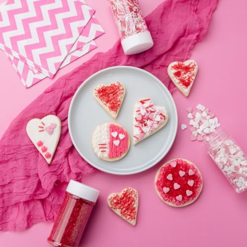 Image of Sweets Indeed Sprinkles, 4 Pack, Edible Sprinkle Mix, Perfect for Cake Decorations, Baking, Ice Cream, Cookies, Cupcake Topper (Dye Free Sweetheart)