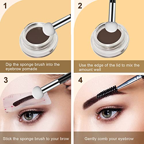 6 Pcs Foundation Sponge Powder Brush Makeup Puff Sponge with Handle Mushroom Makeup Sponges Concealer Sponge Makeup Brush Eye Makeup Applicator Eyeshadow Brushes for Women Girls (Black) - Image 6