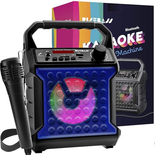 Risebass Portable Karaoke Machine with Microphone with Party Lights for Kids and Adults...