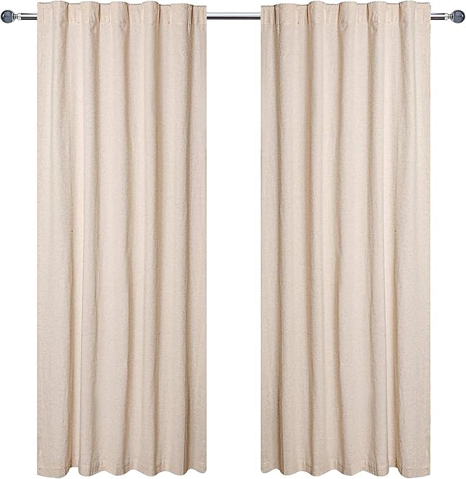 Rideaux coton flammé GFI LINEN CLUBS anti-reflet et vis-à-vis pour salon et bureau
