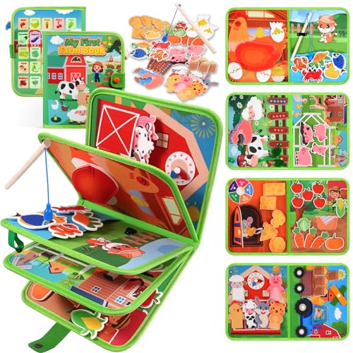 ZOOI Busy Board Montessori Toys for 1 2 3 Year Old Busy Book for 1 2 3 4 Year Old Toddler Toys Gifts for 1 2 3 Year Old Girl Boys Sensory Toys Gifts for Kids Toys