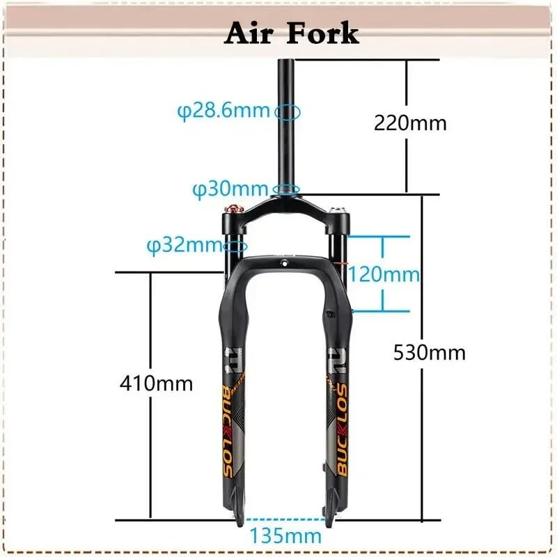 Federgabel 26 * 4,0 Luftfederung Fat Gabel Fahrrad for Strand Bike Reise 120mm Manuelle Lockout Fahrrad Gabel 9 * 135mm Gabel Radfahren Teil Fahrradgabel