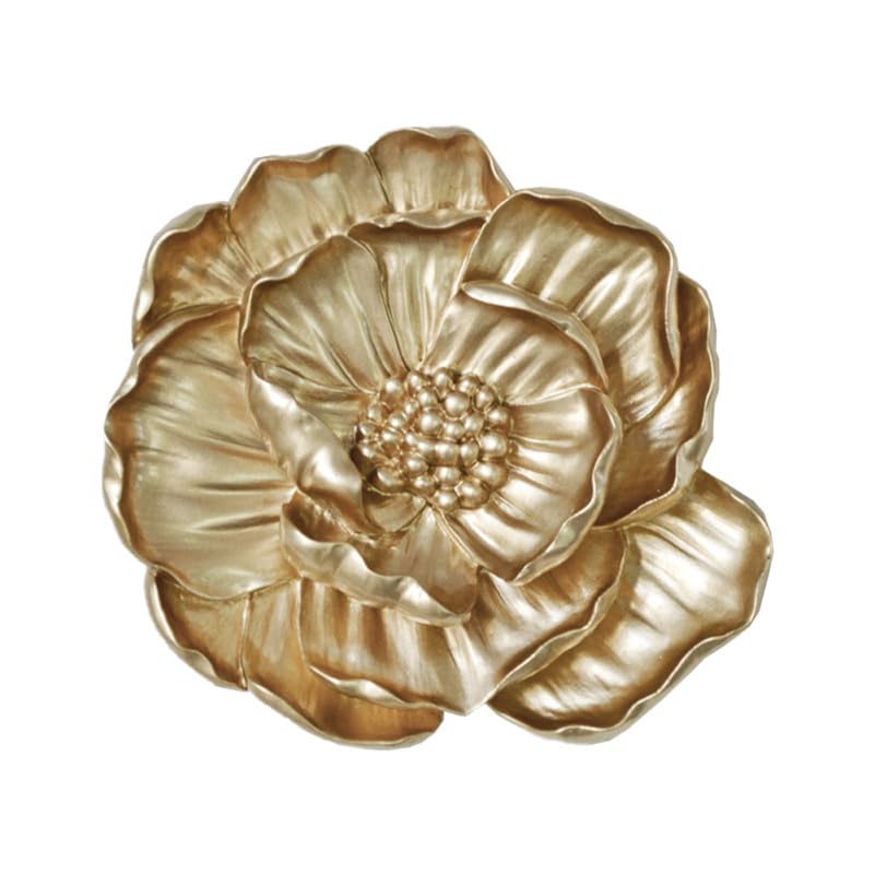 Décoration murale résine pivoine dorée Holibanna fleur relief salon
