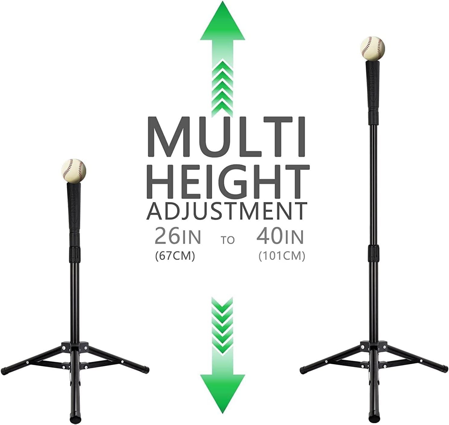 Tee Da Baseball Pieghevole | Altezza Regolabile 63-101cm | Con Borsa Trasporto | Per Allenamento - Foto 4