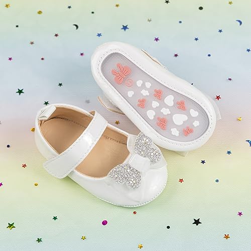 Miamooi Infant Baby Girls Wedding Dress Shoes Bow Ballet Princess Mary Jane Flats Toddler First Walkers Sneaker Newborn Crib Baptism Shoes4