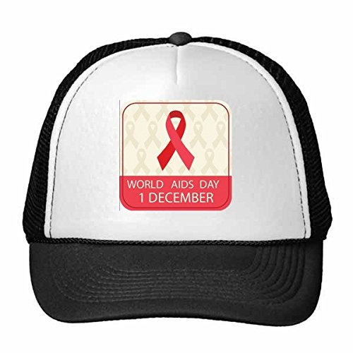 Gorra de béisbol del Día del Sida infantil sombrero de nylon con malla ajustable rojo