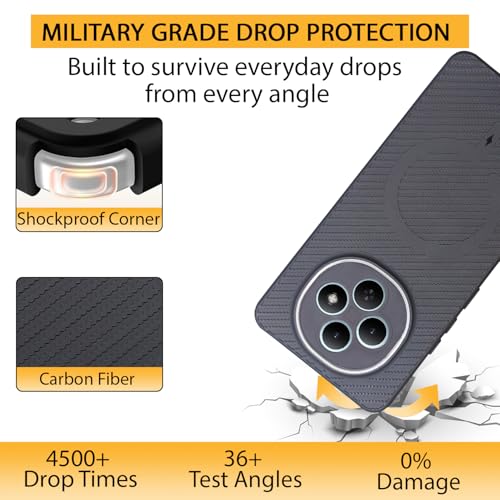 Image of LIRAMARK Rugged Carbon Fibre TPU Armor Silicone Back Cover Case for Oppo F31 Pro 5G
