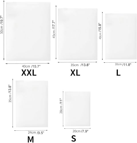 Miniatura 7 de 25 bolsas de almacenamiento de viaje, bolsas de embalaje impermeables para ropa de viaje, con cremallera, bolsa de plástico esmerilado para ropa,