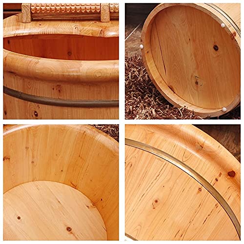 Spa para pies para uso doméstico, bañera de madera para pies, barril para remojo de pies, cubo masajeador para pies, alivio de fatiga y dolor (Tamaño: 2) miniatura 3