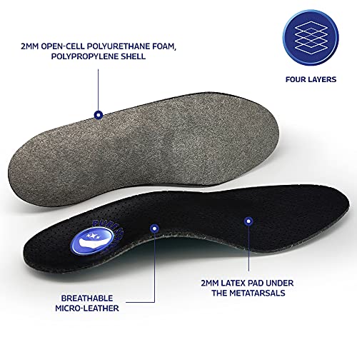 Image of Pure Stride Professional Men's Dress Orthotic - Shoe Insert & Support for Metatarsals, High Arch, Flat Feet - Pain Relief for Plantar Fasciitis, Arch, Heel - 1 Pair, Men's 11-11.5