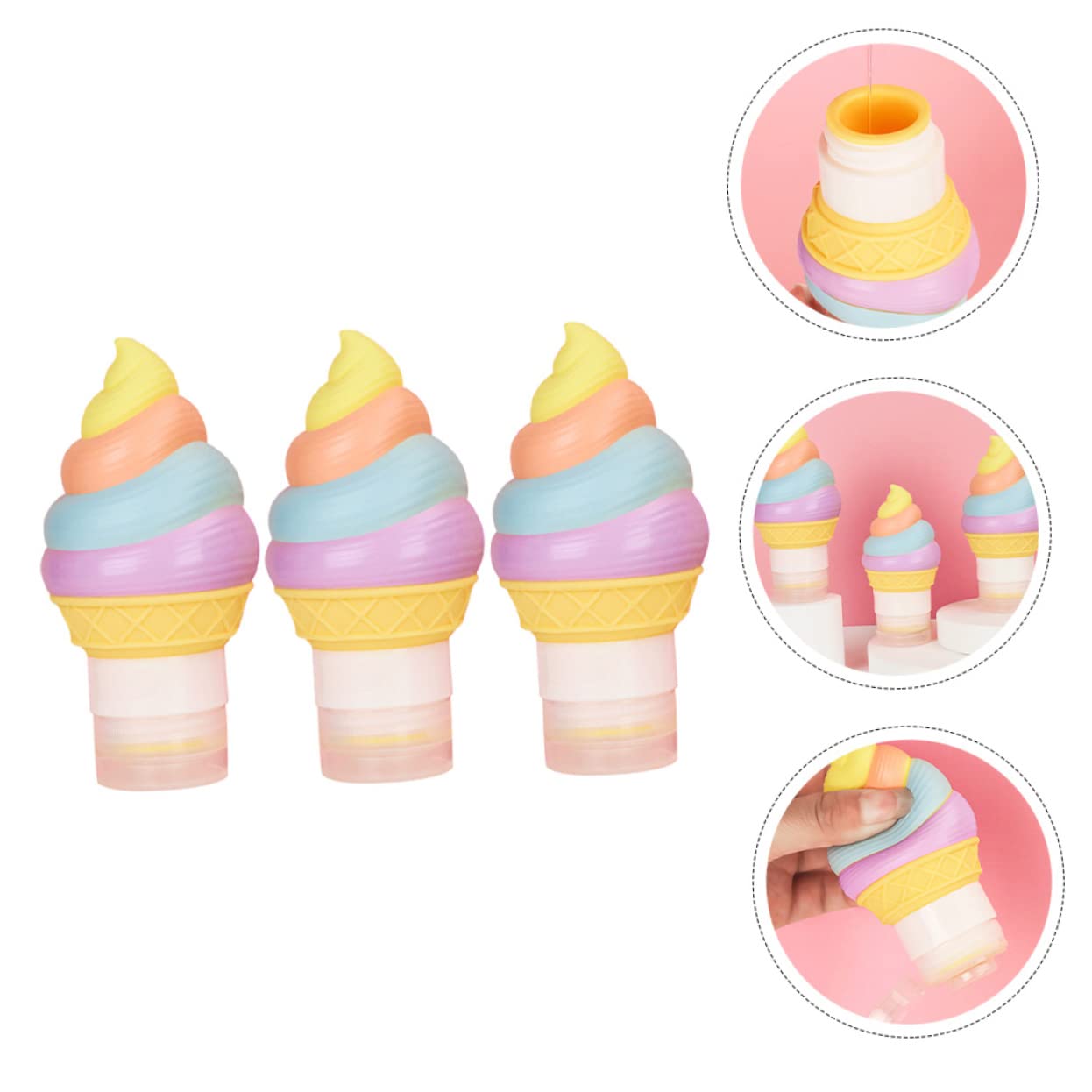 VICASKY 3 Set Bottiglie Viaggio Silicone Contenitori Squeeze Impermeabili Per Shampoo E Lozione Per Cosmetici Viaggio 3 Pezzi * 3