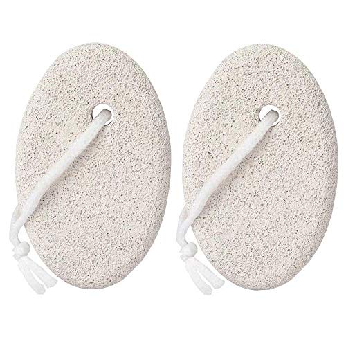 Image of Pumice Stone 2 Pcs, Natural Lave Pumice Stone for Feet /Hand, Small Callus Remover /Foot Scrubber Stone for Men /Women - Multicolor (owal)