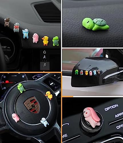 wolpin Polyvinyl Chloride 6 Pcs Cute Mini Cartoon Car Decor For Car Fantasy Dashboard Interior Decoration Accessories Decorative Showpiece For Bike,Scooty,Mirror