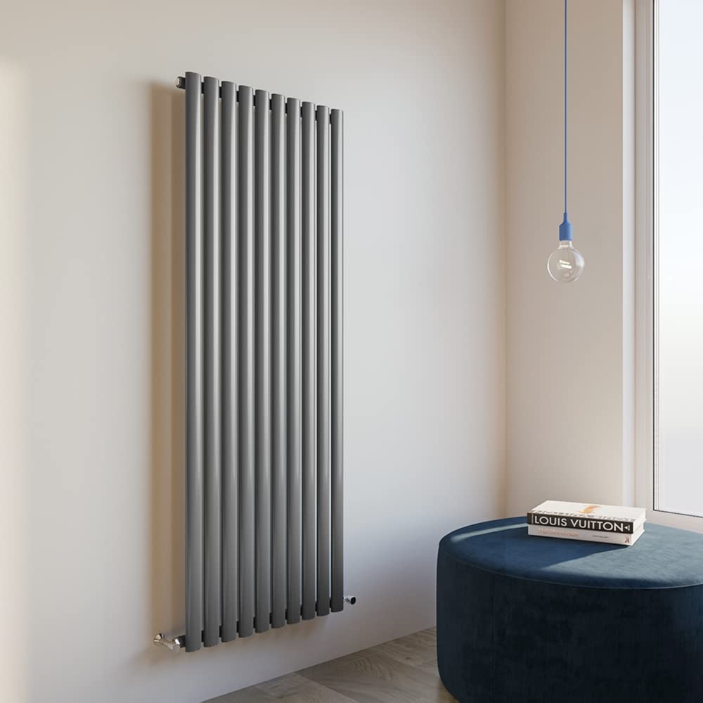 Oval Column Radiator 1600x590mm Vertical Design Single Central Heating Anthracite Rad