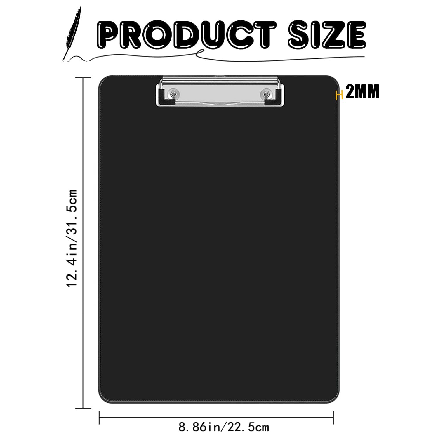 BOMKEE Lot De 4 Porte-blocs Pliants A4 - Planches à Pince Pliables En PVC - Pour Entreprise, Bureau, école, Hôpital