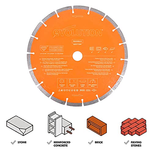 Evolution 10 Inch Multi Material Diamond Blade With Segmented Edge, 7/8 In Bore, Multi-Purpose & Metal Cutting Diamond Blade #TOP1
