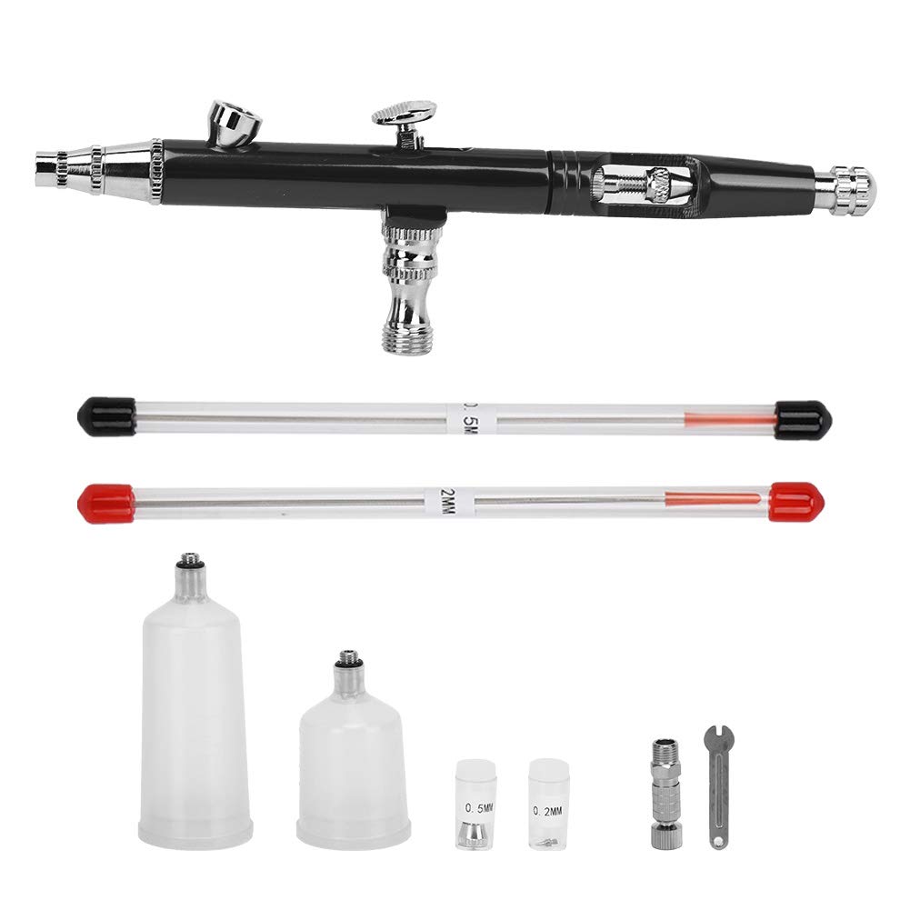 Generic Mini Pistola per Aerografo per Pittura con Regolazione Esterna Pistola a Spruzzo da 0,3 Mm per Pittura a Colori, Magliette, Ampia Gamma di Usi, 20CC/40CC (alluminio 2)