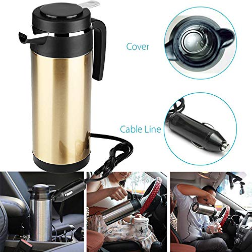 Tetera eléctrica 1200 ml acero inoxidable 12V para auto miniatura 3