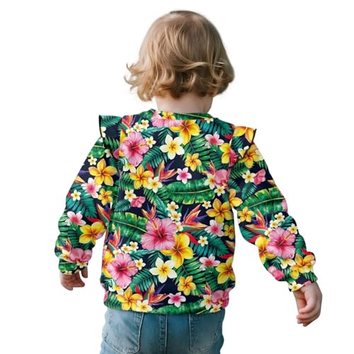 Uourmeti Ruffle Shoulder Tee Shirts for Girls Long Sleeve Pullover Tops Athletic Shirts2