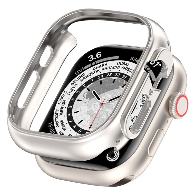 Coque Apple Watch Ultra 49mm bumper de protection sport starlight en PC