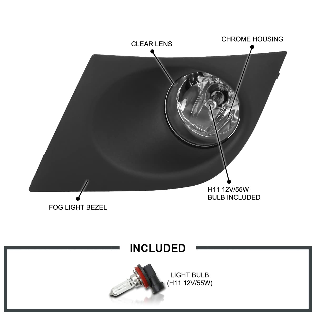 Spec-D Tuning LF-WRX12C-WJ Subaru Impreza WRX Clear Lens Bumper Fog Lights Driving Lamps+Bulbs