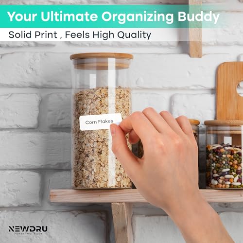 Image of NEWDRU Bluetooth Mini Label Printer | Portable Label Maker with Free 180 Labels | Rechargeable 1000mAh Thermal Printer | Ink-Free, Compact & Wireless Labeling Machine for Home & Office - LabelEase Pro