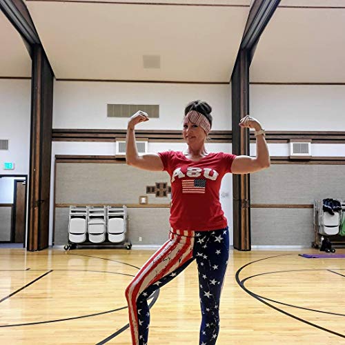 Coolomg Women's Yoga Long Pants Compression Drawstring Running Tights Non See-Through Leggings Usa Flag Adults Small(Youth X-Large) #TOP5