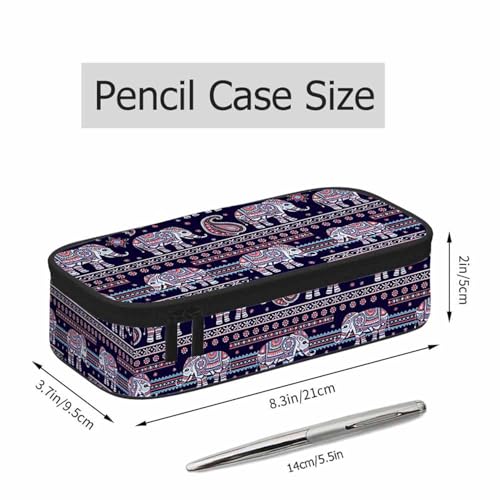 Image of Lotus Elephant Pencil Bag Purple African Tribal Ornament Ethnic Animal Big Capacity Pencil Case Pencil Pouch Pen Bag School Students Boy Girl