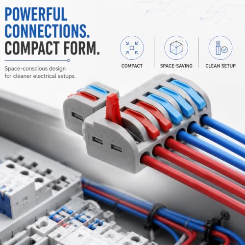 Image of XELYTON Wire Clip Connector, Universal Connection Terminals, Circuit Inline Splices Electric Connectors, Quick Connect & Freely Assemble Electrical Splicing Kit for Compact (2 in 6 Out, 3)