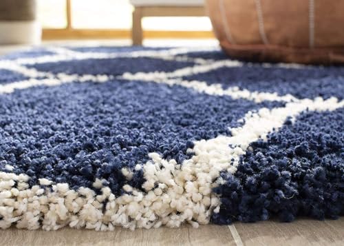 Image of Carpet for Living Room, Bedroom and Hall Handmade Microfiber Cozy Soft and Fluffy Shaggy Area Rug with 2 inch Thick Anti Skid Carpet [2x4 Feet Blue Box]
