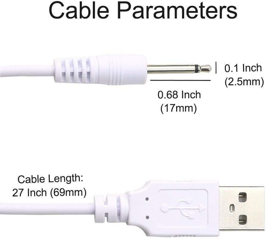 USB DC Charging Cable Compatible for LuLu 11 8 7+,Luna,Six Nine,VibeMax,Bed Geek,Feeke,Mumu Sugar,SIKXTOA,Allovers,Bussba,HAPME,SENDRY,Pleasure,LESUMI Personal Wand Massager(2 Pack)… : Health & Household