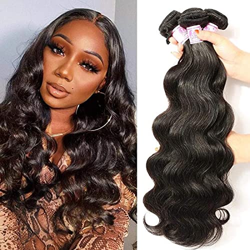 Beauty Forever Hair Brazilian Virgin Body Wave Hair Weave 3 Bundles 18 20 22 inch 10A Unprocessed Virgin Human Hair Weave Extensions Natural Color(100+/-5g)/pc