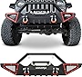 OEDRO Front Bumper Compatible with 2007-2018 Jeep Wrangler JK & Unlimited JKU (2/4 Doors), Rock Crawler Off Road Full Width Bumper with Winch Plate Mounting & 2 x D-Rings