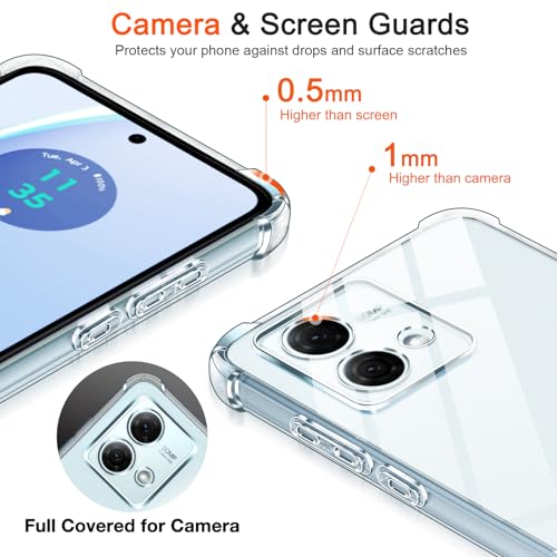 Image of Lustree Back Cover Transparent Case Compatible with Motorola G84 | Clear + TPU Case with 4 Corner Air Cushion Protection & Camera Protection | Slim& Stylus Cover