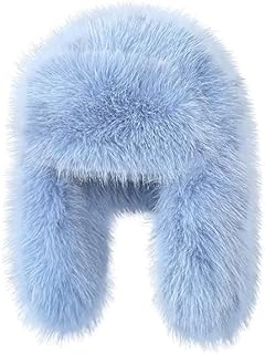 Lujoso sombrero de trampero de piel sintética de visón para damas,Sombrero de invierno simple de color puro para mujer,Sombrero cálido Ushanka peludo