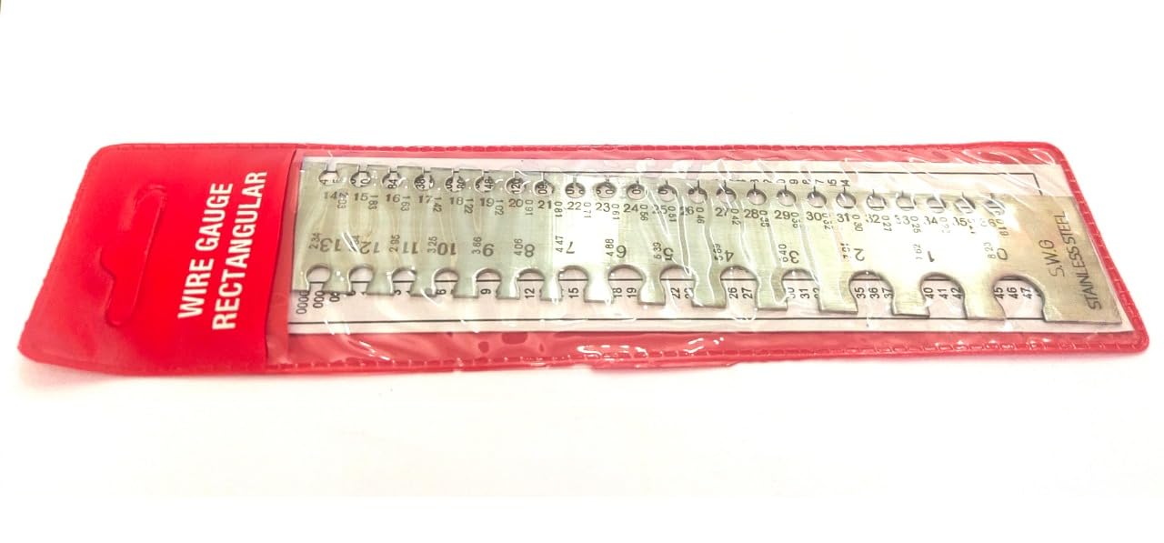 Buyohlic Metal Sheets Welding Thickness Gauge Wire Gauge Measurement Tool, Standard Dual-Sided Round Wire Cable Sheet Gage and Wire Welding Material Thickness Gauge (Round Gauge)