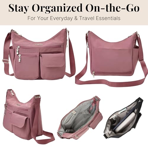 Image of Baggallini womens Everywhere Bagg Crossbody Women 11x9 Lightweight Nylon Hobo Water-resistant Travel Bag W /Rfid