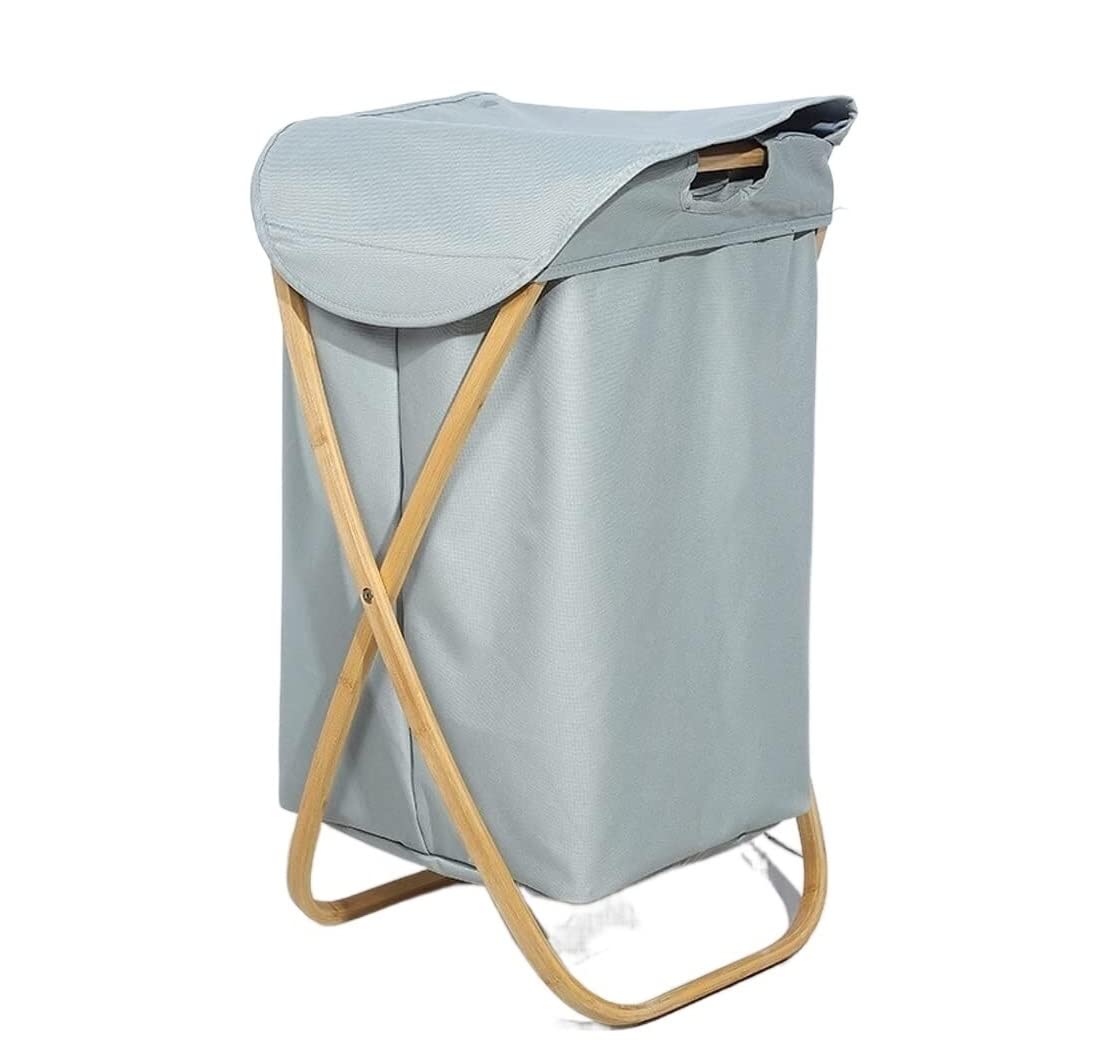Storage Clothes Laundry Baskets Collapsible Hamper Bag Clothes Storage Basket With Lid Organizer Nursery(C)