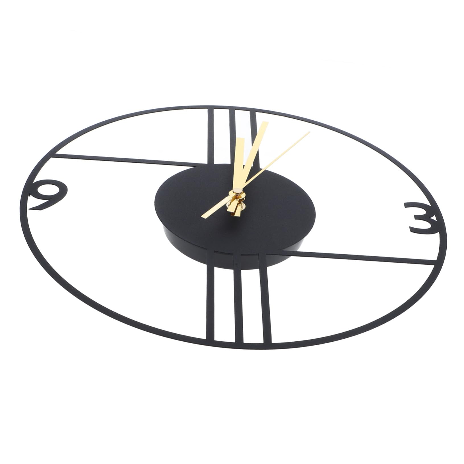 Horloge Murale Facile à Installer Mipcase Déco Murale Métal Noir Horloge Salon Silencieuse