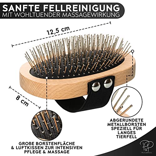 Pawz&Pawz Hundebürste Langhaar | Hundehaarbürste | Premium Bürste für Hund & Katze zur sanften Fellpflege | Striegel für Hunde & Katzenbürste | Hundekamm mit Massage-Effekt | Haustierbürste