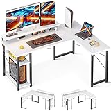 【Spazio disponibile sulla e sotto la scrivania】: La scrivania da ufficio è dotata di un supporto per CPU e di un ripiano aperto sul lato sinistro dove è possibile riporre il supporto per CPU, i notebook e le forniture per ufficio. Mantenete l'ordine e la concentrazione. L'ampia superficie di lavoro a forma di L offre spazio sufficiente per diversi computer e portatili e offre spazio di archiviazione.