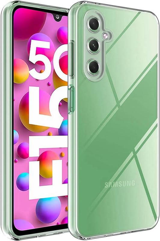 Image of Case Creation New Samsung F15 5G Premium Imported 0.3mm Crystal Clear Totu Silicone Transparent Flexible Soft Corner Protection with TPU Slim Back Case Color Cover for F15 5G
