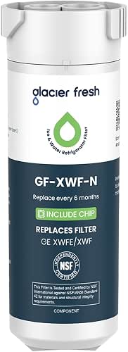 GLACIER FRESH Water Filter Compatible with XWFE (Built-in CHIP), Replacement