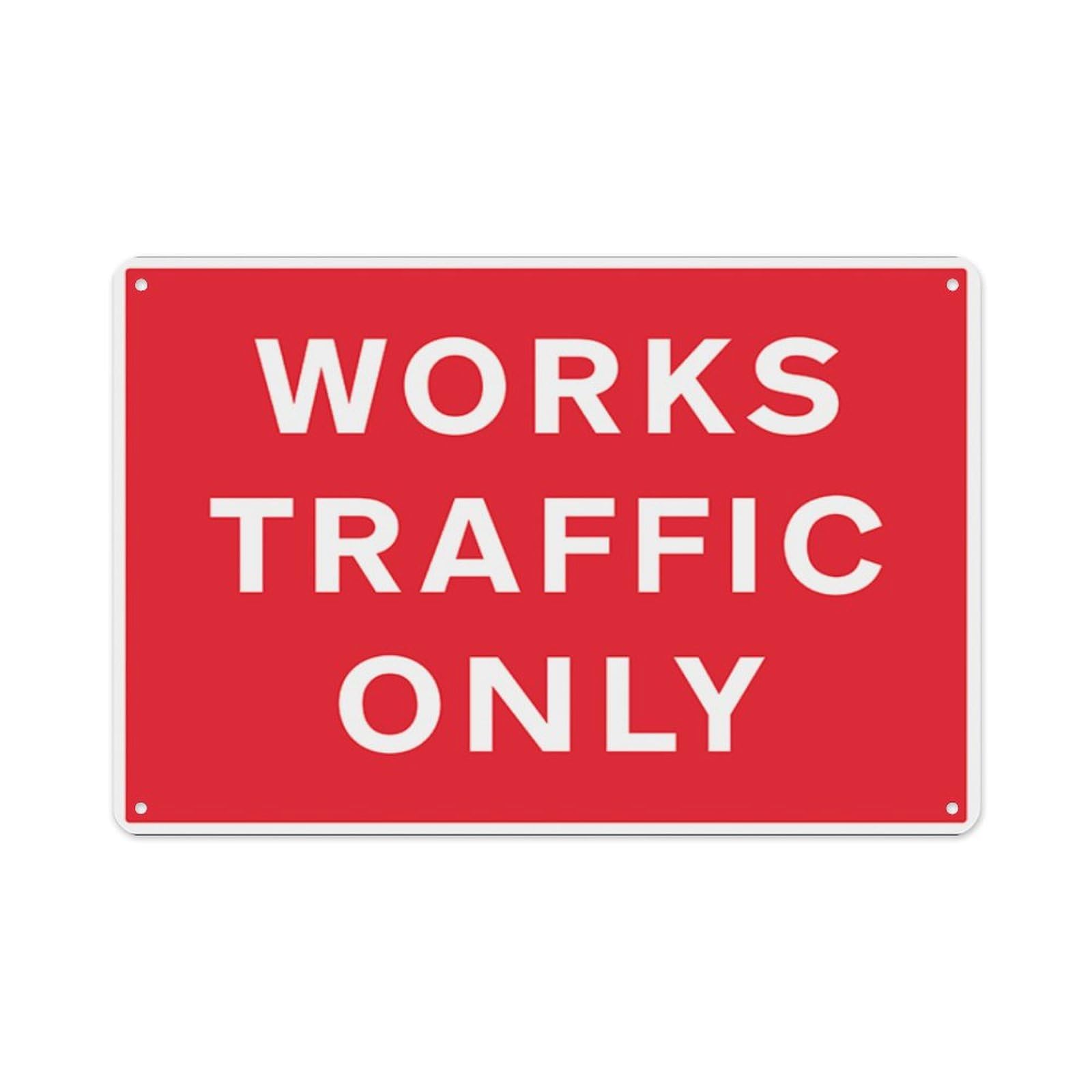 peiyeety Works Traffic Only Aluminum Tin Warning Signs For Home Outdoor Garden 12X16 Inches